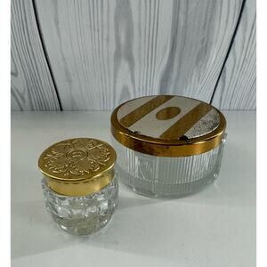 Vintage Vanity Jars Set of 2 1980s/90s
